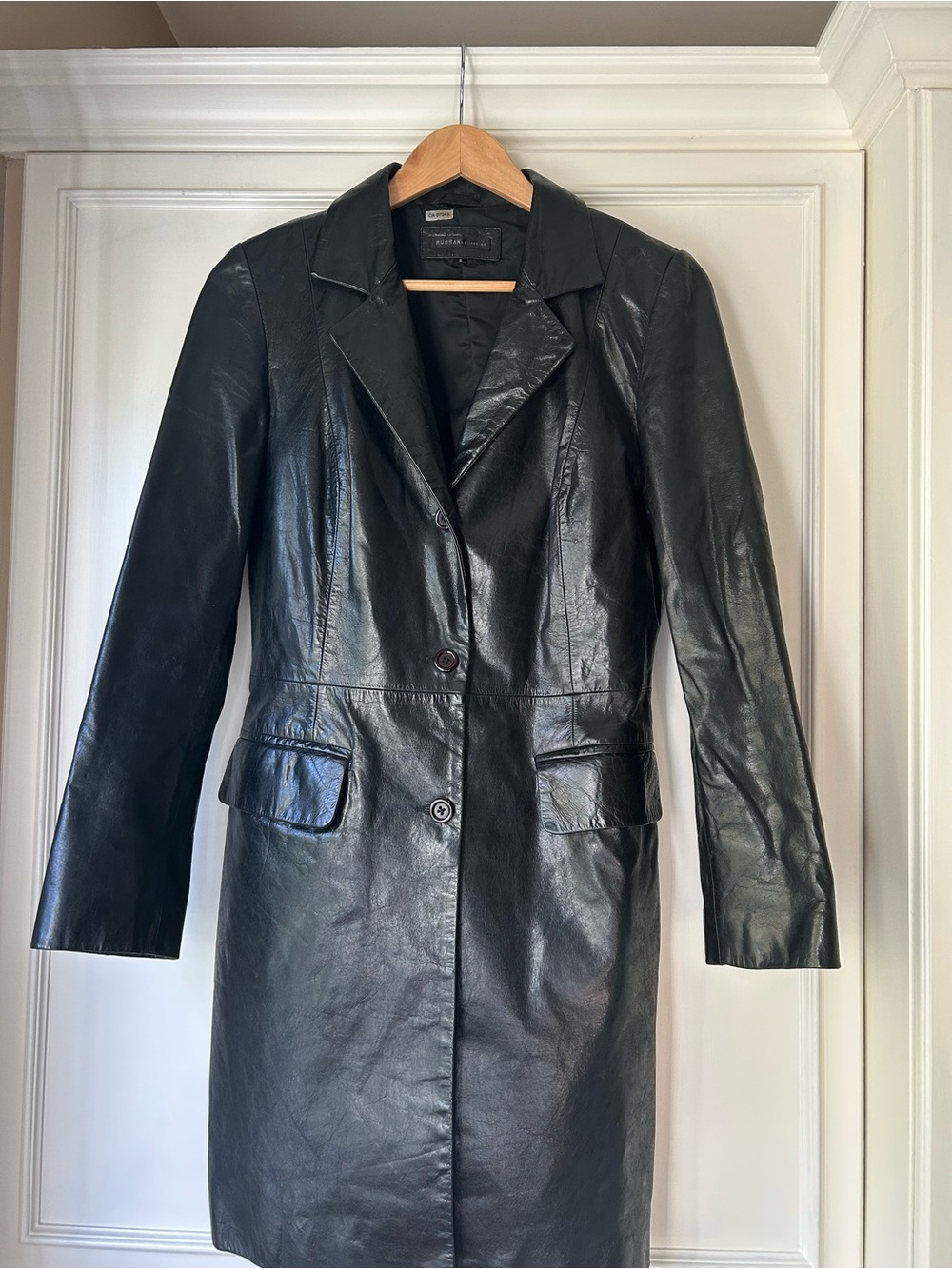 RUDSAK Black 3/4 Length Leather Jacket size small